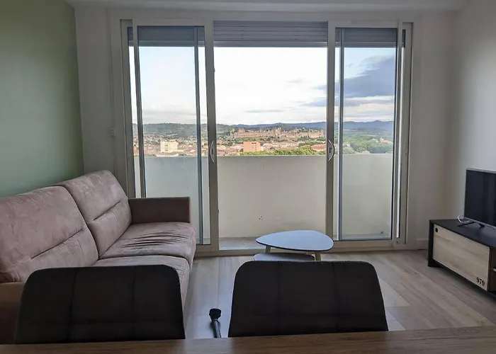 Apartamento - Vue Imprenable Sur La Cite Medievale - Parking Gratuit - Climatise Carcassonne